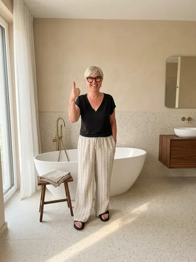Zufriedene Kundin der Messner Service GmbH mit Daumen nach oben